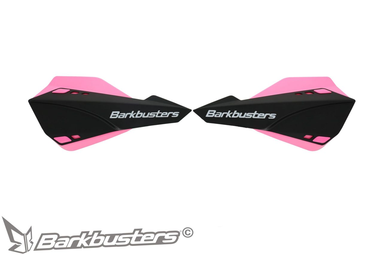 Barkbusters - SABRE Motocross/Enduro kézvédő szett - FEKETE (RÓZSASZÍN szélterelőkkel)