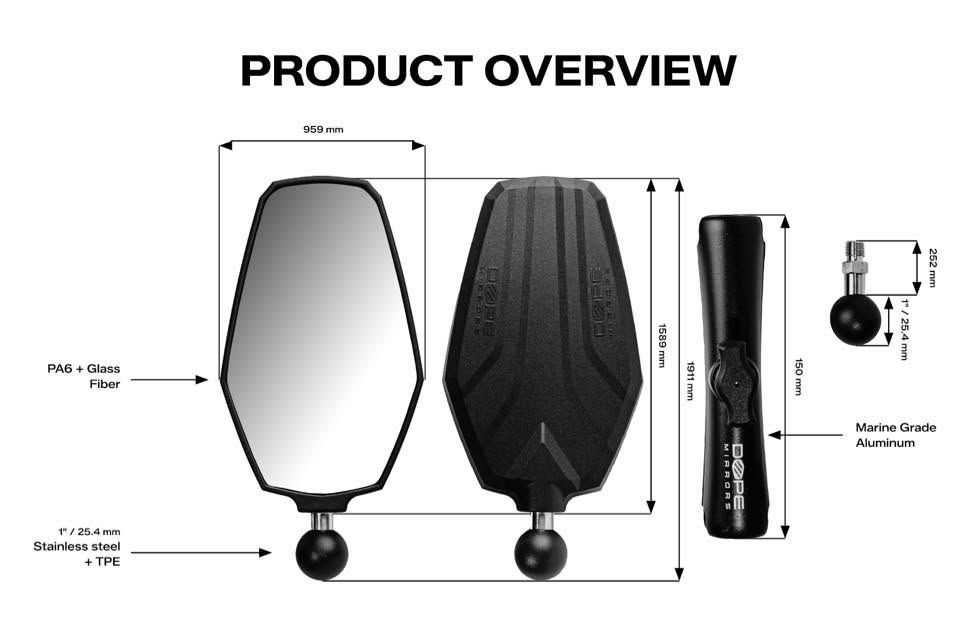 Dope Mirrors (minden gyártó, kivéve BMW) - Utcán használható tükör kalandmotorosoknak Dope Mirrors (minden gyártó, kivéve BMW) - Utcán használható tükör kalandmotorosoknak